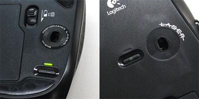 VX-N（左）と MX610（右）のスイッチ。いずれもかなり小さい。
